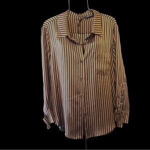 Zara Woman Elegant Striped Button-Up Shirt